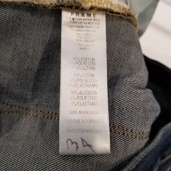 Frame Women Le Garcon Jeans Size 34 Blue Mid Rise Denim Ankle - Picture 7 of 9